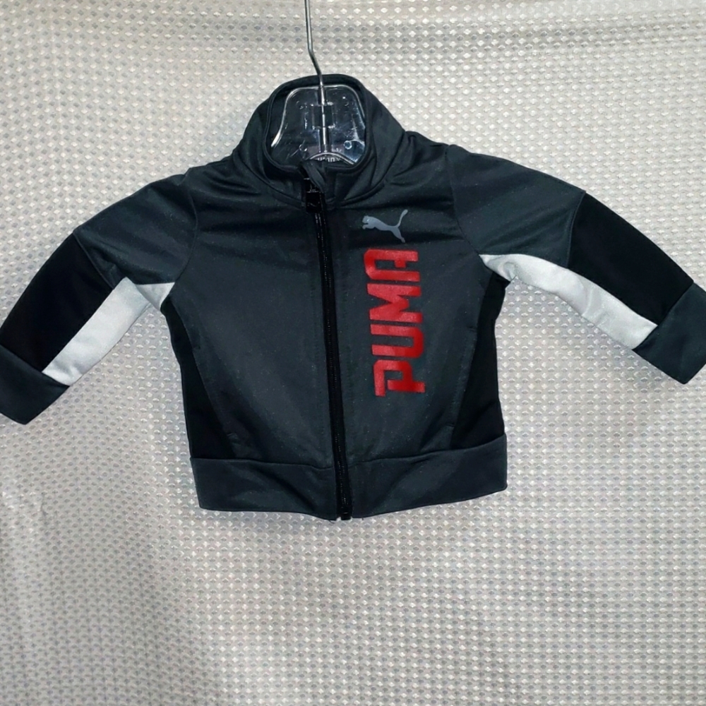 Puma Kid's Full Zip Track Jacket Black/ White Size- 3-6 Mos.